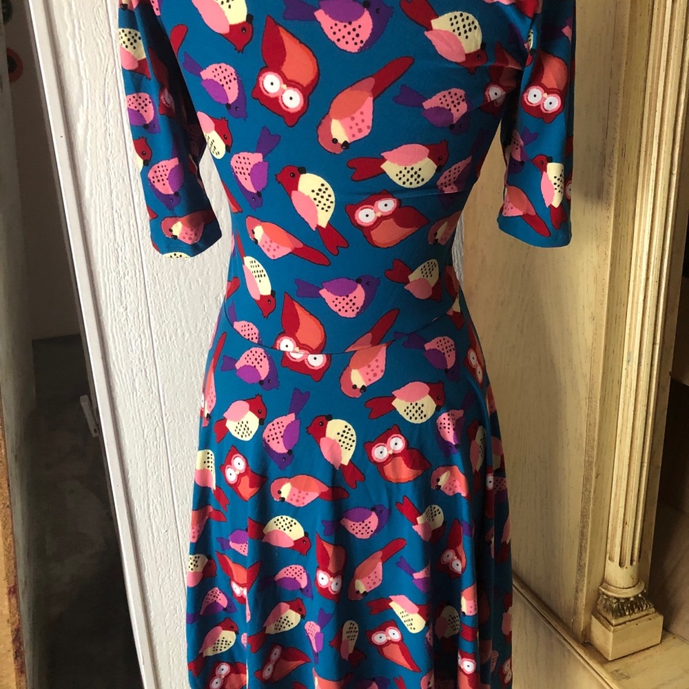 Owl and bird print dress